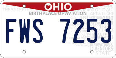 OH license plate FWS7253