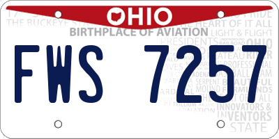 OH license plate FWS7257
