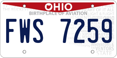 OH license plate FWS7259