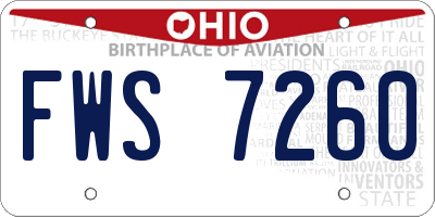 OH license plate FWS7260