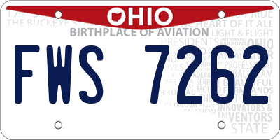 OH license plate FWS7262