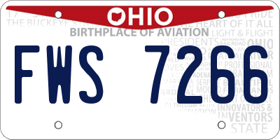 OH license plate FWS7266