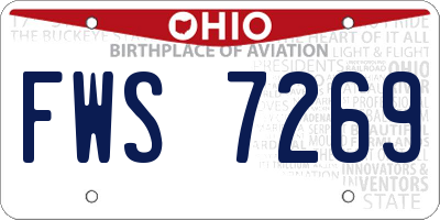 OH license plate FWS7269