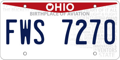 OH license plate FWS7270