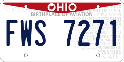 OH license plate FWS7271