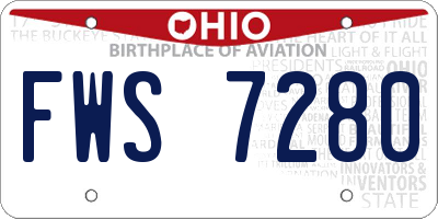 OH license plate FWS7280