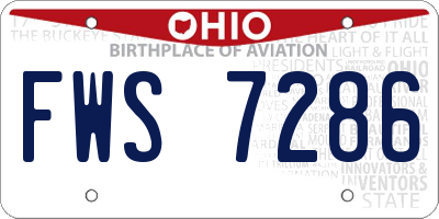 OH license plate FWS7286