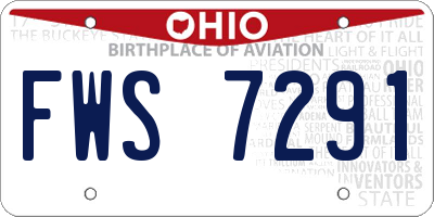 OH license plate FWS7291