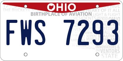 OH license plate FWS7293