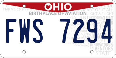 OH license plate FWS7294