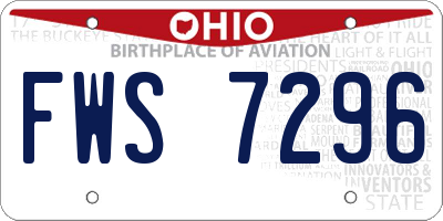 OH license plate FWS7296