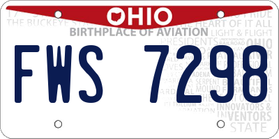 OH license plate FWS7298