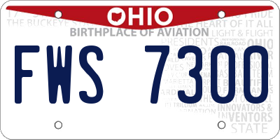 OH license plate FWS7300