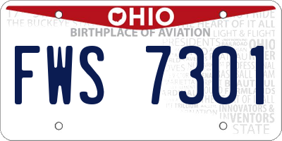 OH license plate FWS7301
