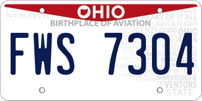 OH license plate FWS7304