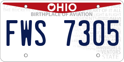 OH license plate FWS7305