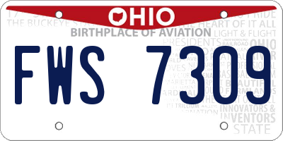 OH license plate FWS7309