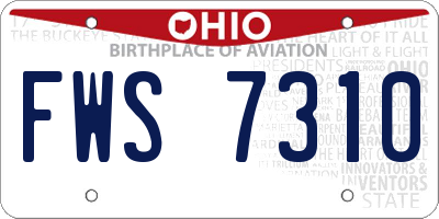 OH license plate FWS7310