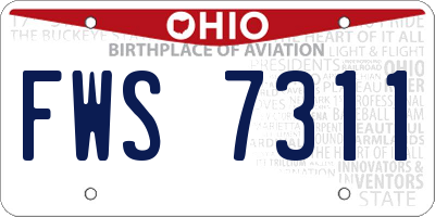 OH license plate FWS7311