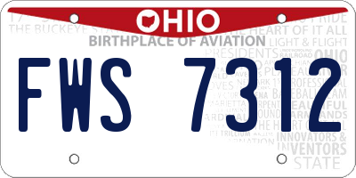 OH license plate FWS7312