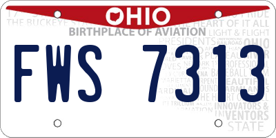 OH license plate FWS7313