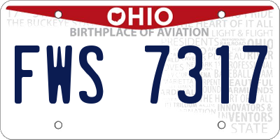 OH license plate FWS7317