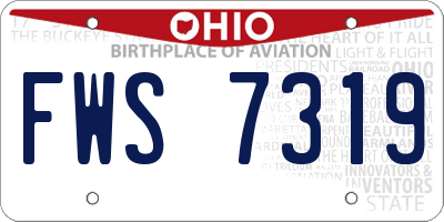 OH license plate FWS7319