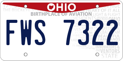 OH license plate FWS7322