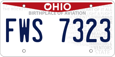 OH license plate FWS7323