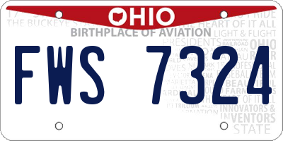 OH license plate FWS7324