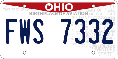OH license plate FWS7332