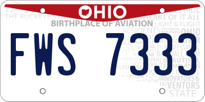 OH license plate FWS7333