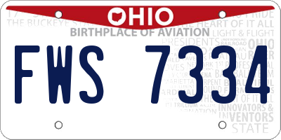 OH license plate FWS7334