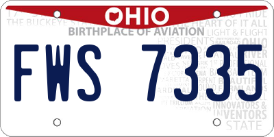 OH license plate FWS7335