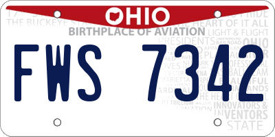OH license plate FWS7342