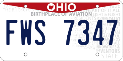 OH license plate FWS7347