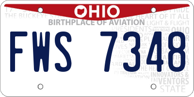 OH license plate FWS7348