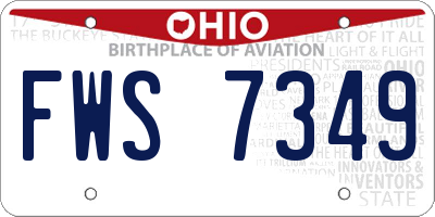 OH license plate FWS7349