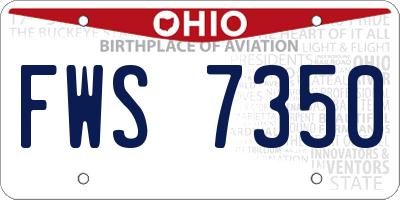 OH license plate FWS7350