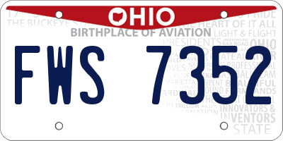 OH license plate FWS7352