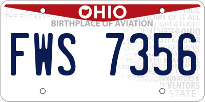 OH license plate FWS7356