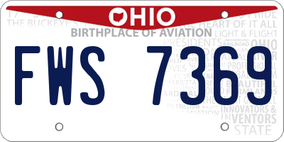 OH license plate FWS7369