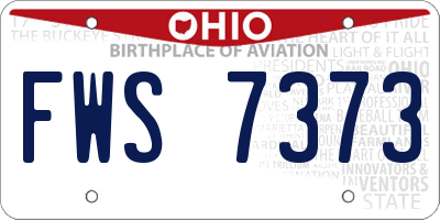 OH license plate FWS7373