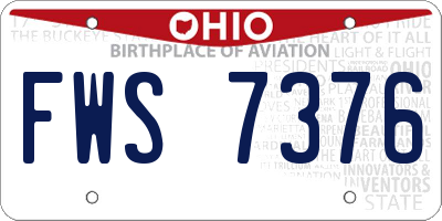 OH license plate FWS7376