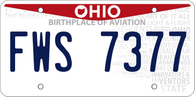 OH license plate FWS7377