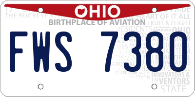 OH license plate FWS7380