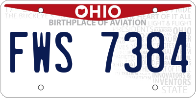 OH license plate FWS7384