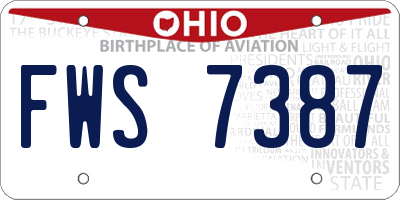 OH license plate FWS7387