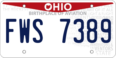 OH license plate FWS7389