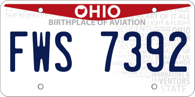 OH license plate FWS7392